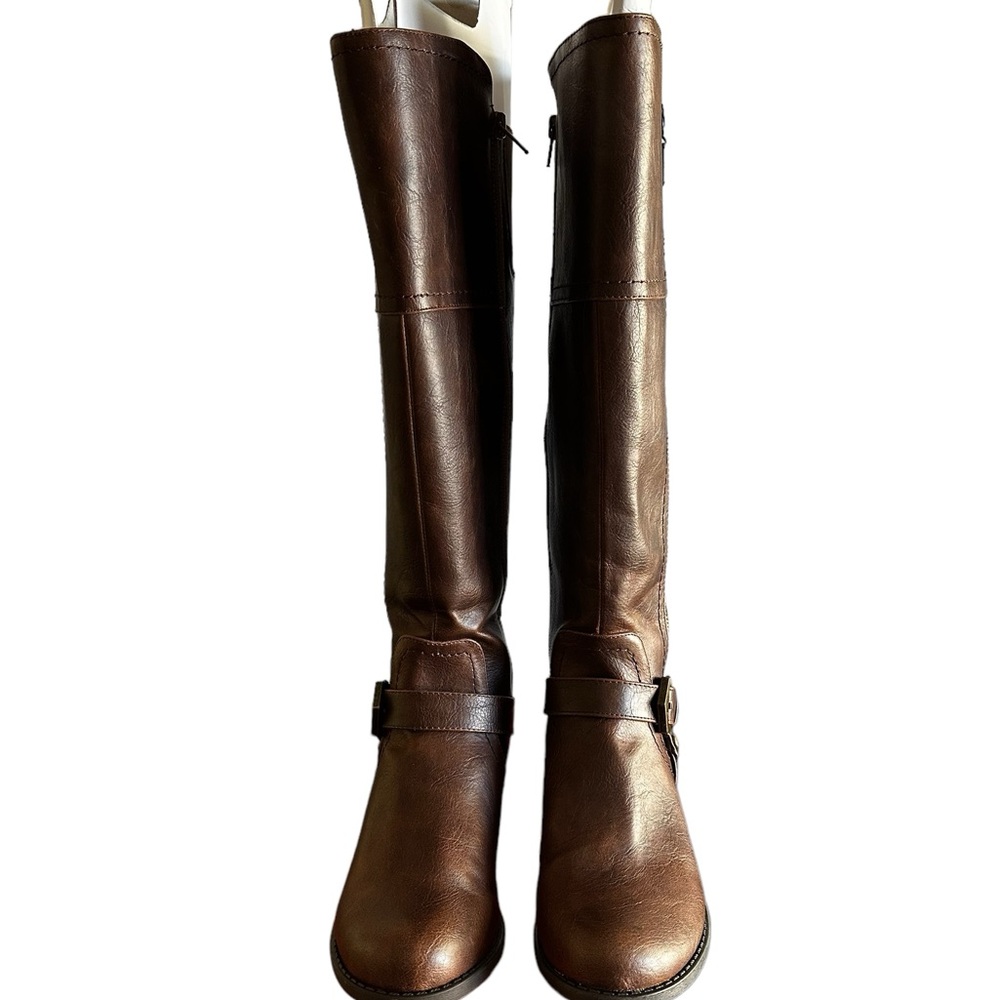 G BY GESS WOMENS HAILEE RIDING BOOTS DARK BROWN SZ 6 M